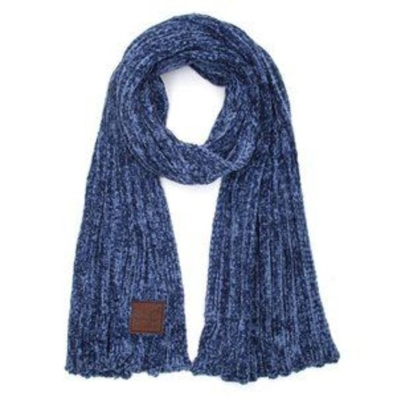 C.C Oversize Soft Ribbed Chenille Oblong Scarf - Picture 1 of 2